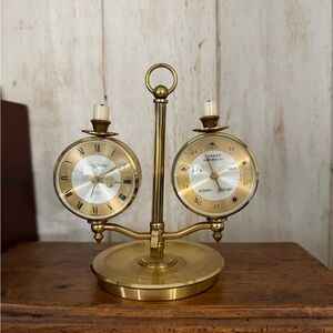Vintage Gold Weather Station Clock